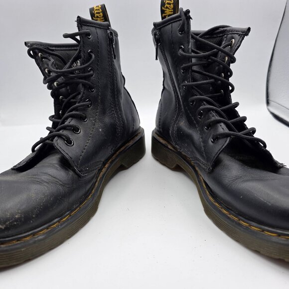 Dr. Martens Doc 1460 J Womens Size 5 Black Combat Boots Casual Party Walking - Picture 3 of 13